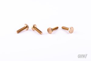 DIN 933 Hex head screw bare brass M2,5 x 5 (50 pcs)