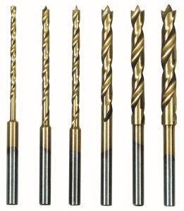 HSS twist drill set with center point, 1.5 to 4 mm (6 pieces)