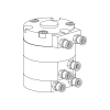 Rotary actuator 270° with hydr. rotary feedthrough
