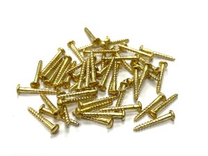 DIN 96 slot Round-head wood screw brass bare