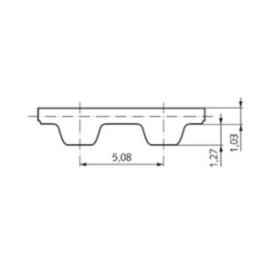Toothed belt XL037 - P 1/5" (5,08mm) - W 0,37"...