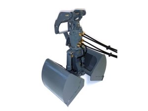 Clamshell bucket 100mm with cutting edge - Finished model with standard colour, for PREMACON-R946, R956, R960 with Likufix