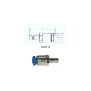 Push-in nipple 4 mm, for couplings NW 2.7, nickel-plated brass.