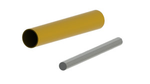 8mm Zylinder Rohr + Kolbenstange (500mm)